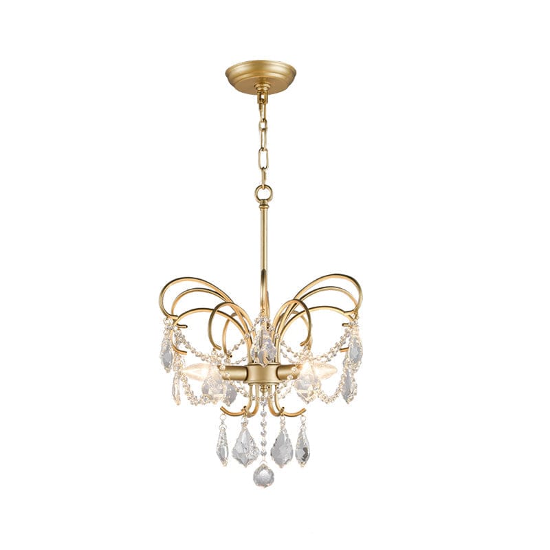 Butterfly Shaped Living Room Chandelier - Artistic Brass LED Fixture