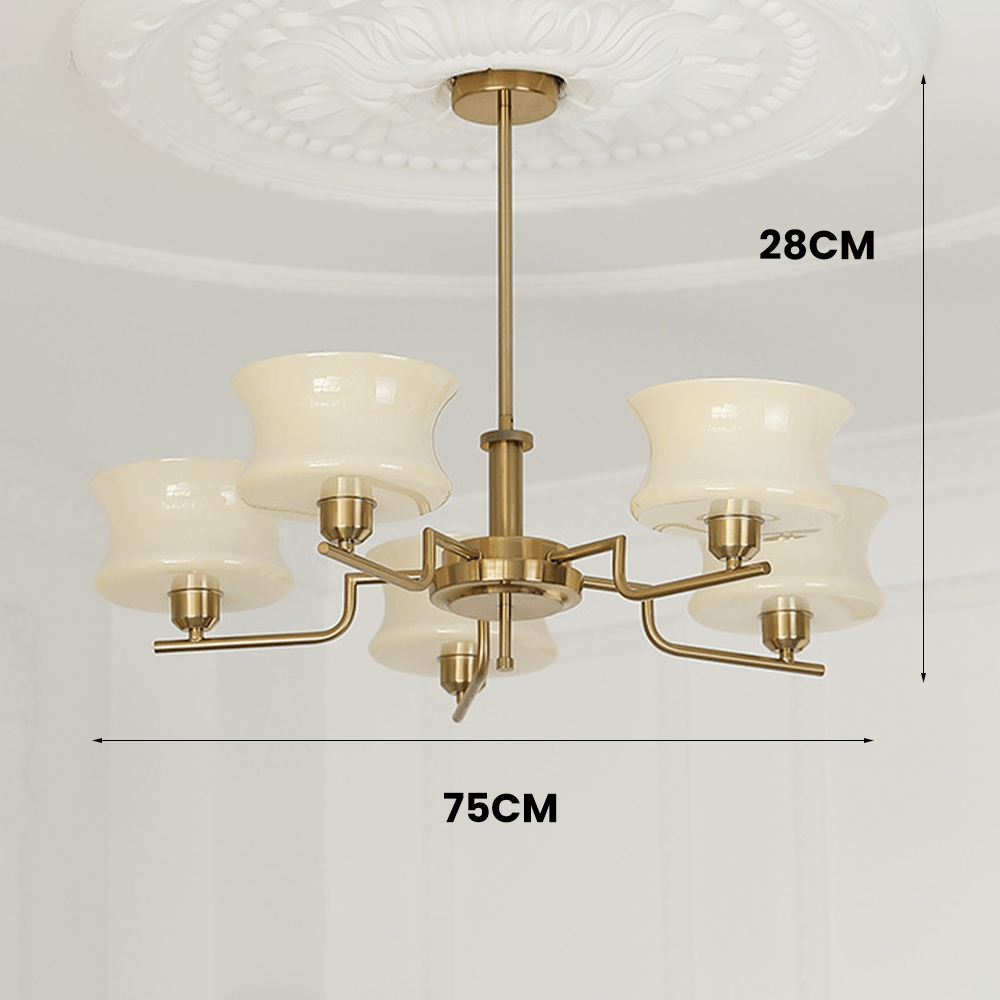 Vintage Gold Chandelier - Nostalgic Warmth for Living, Dining, or Bedroom