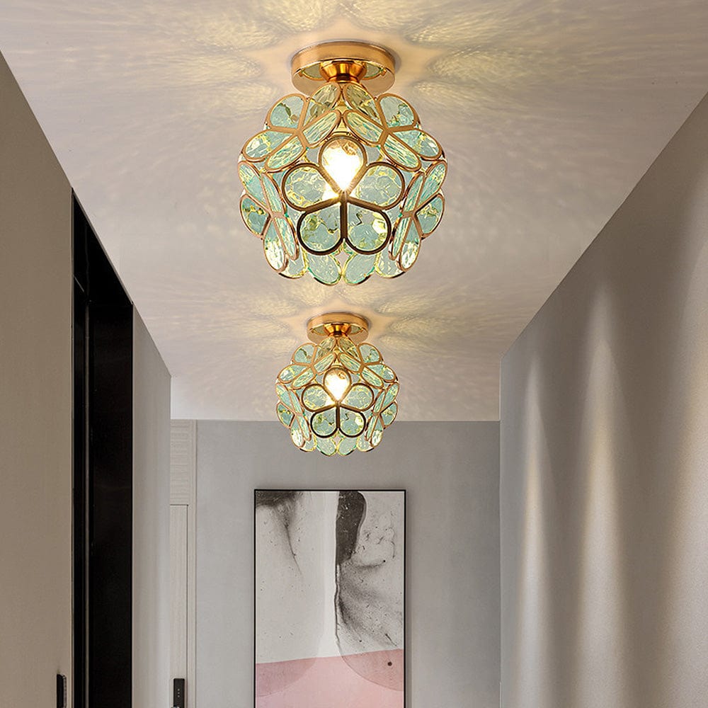 Flowers Style Glass Ceiling Light – Whimsical Elegance for Your Hallway