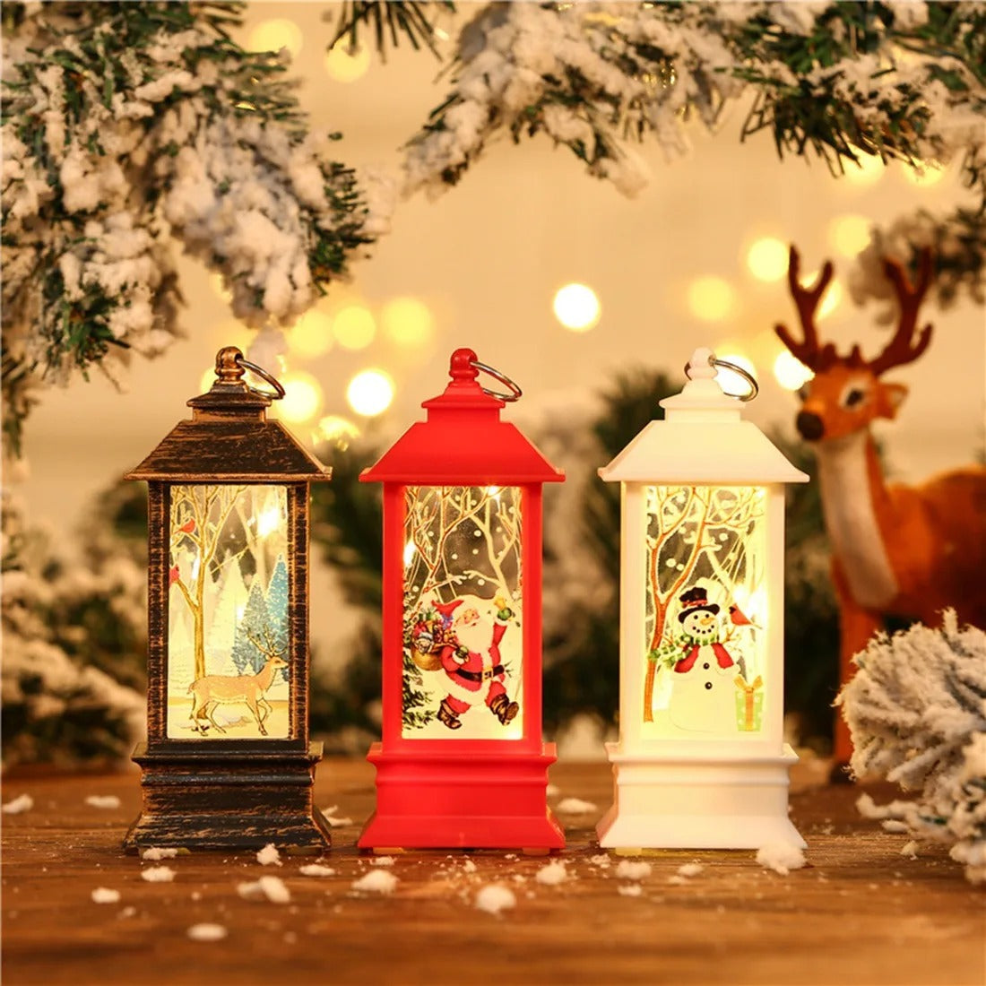 Christmas Lantern with Warm Lights – Perfect for Home & Outdoor Decoration