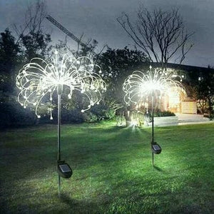 Solar-Powered Firework LED Garden Lights - 90 LEDs, Weatherproof, 2 Modes