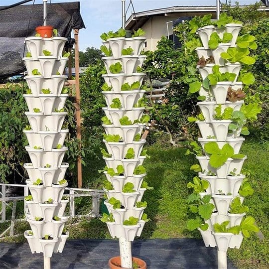 Stackable Vertical Planter for Strawberries and Herbs