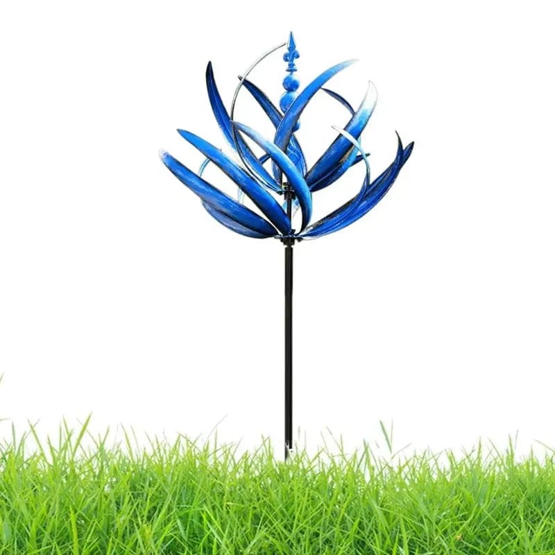 Harlow Blue Wind Spinner – Eco-Friendly, Durable Metal Garden Decor