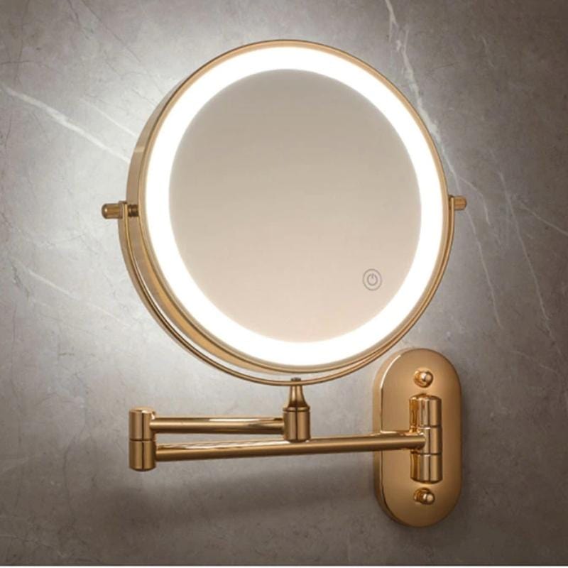 Gold Rechargeable LED Magnifying Makeup & Bathroom Mirror