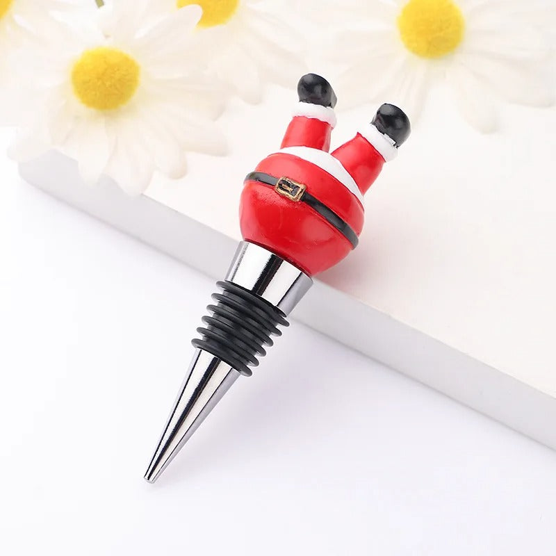 Cartoon Christmas Santa Claus Wine Bottle Stopper