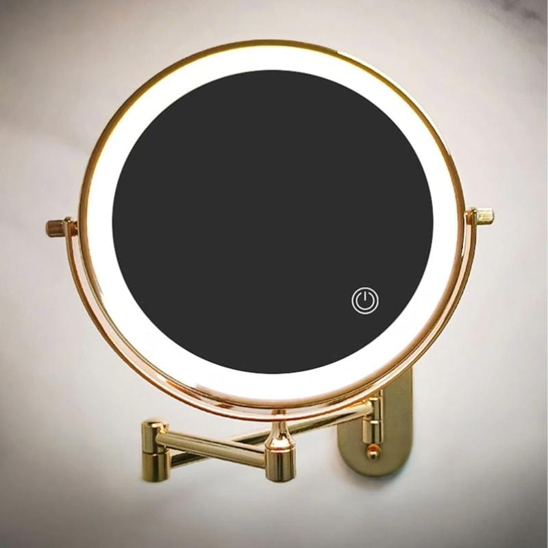 Gold Rechargeable LED Magnifying Makeup & Bathroom Mirror