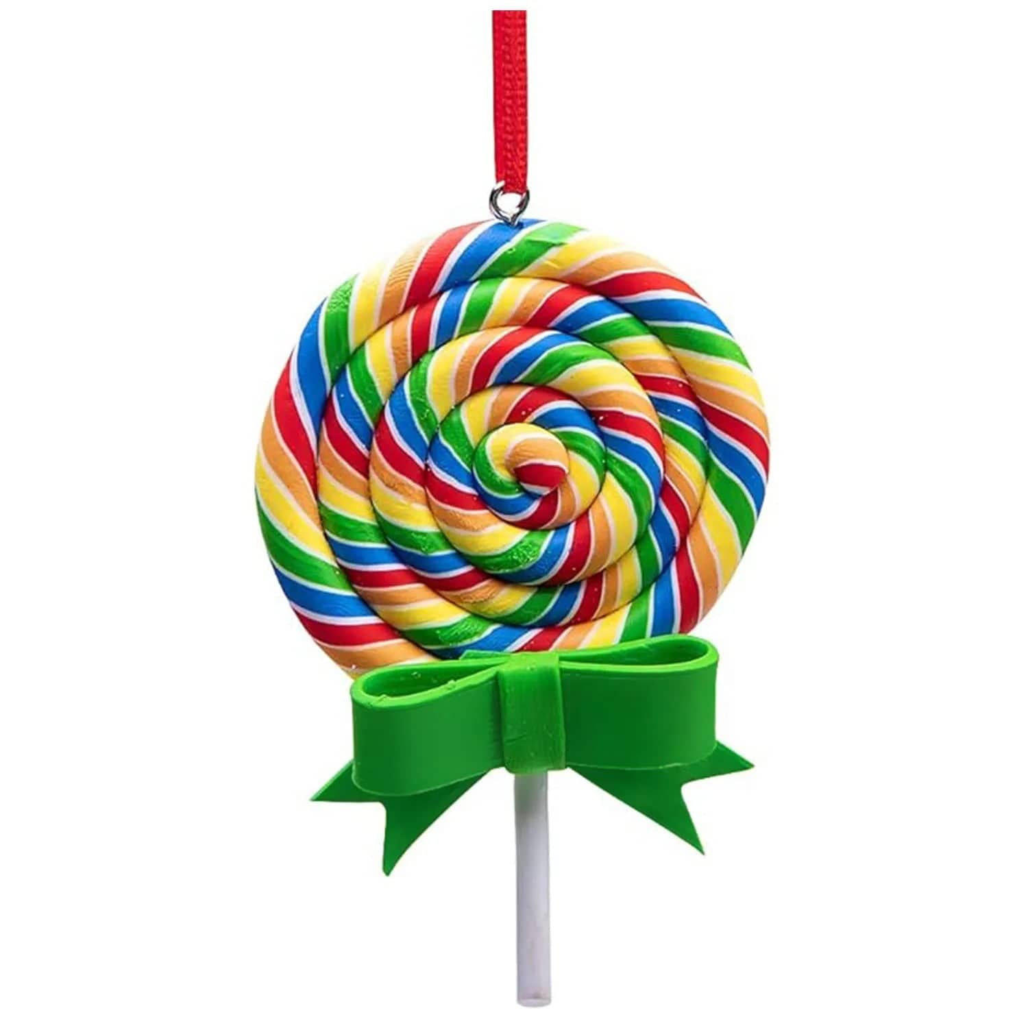 Set of 7 Christmas Lollipop Ornaments | Polymer Clay Candy Decorations