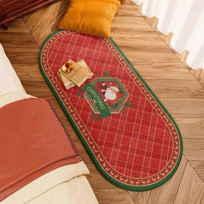 Vikama Crystal Velvet Christmas Rug – Non-Slip Holiday Floor Mat