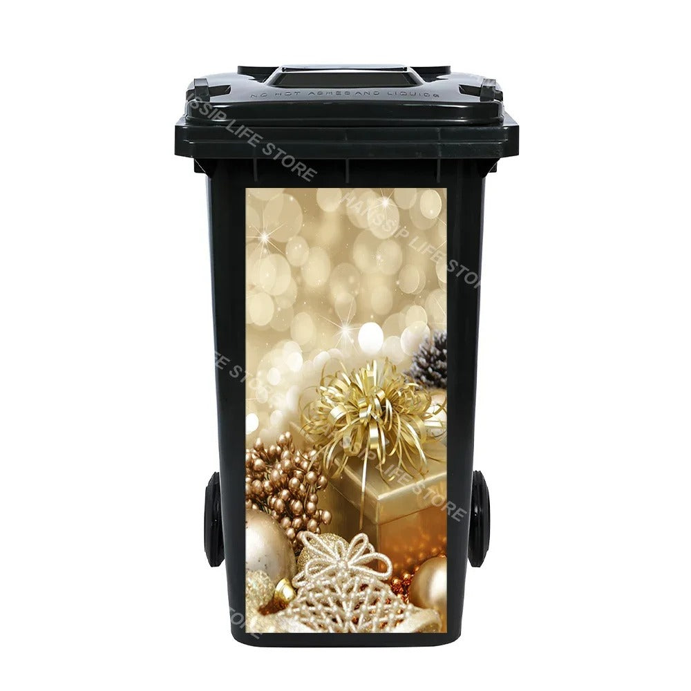 Christmas Waterproof Trash Bin Decals