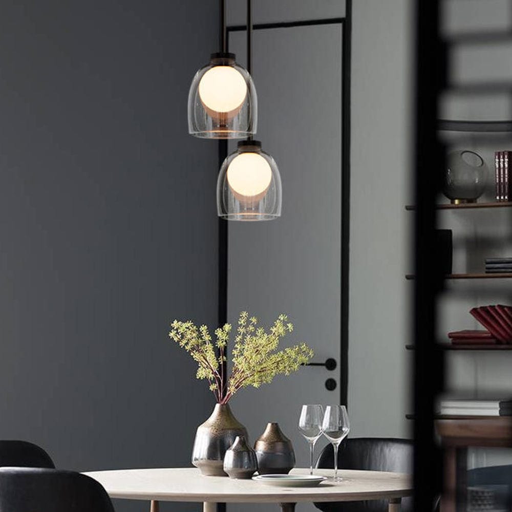 Gradient Glass Pendant Light - Clear or Smoked Grey Shade