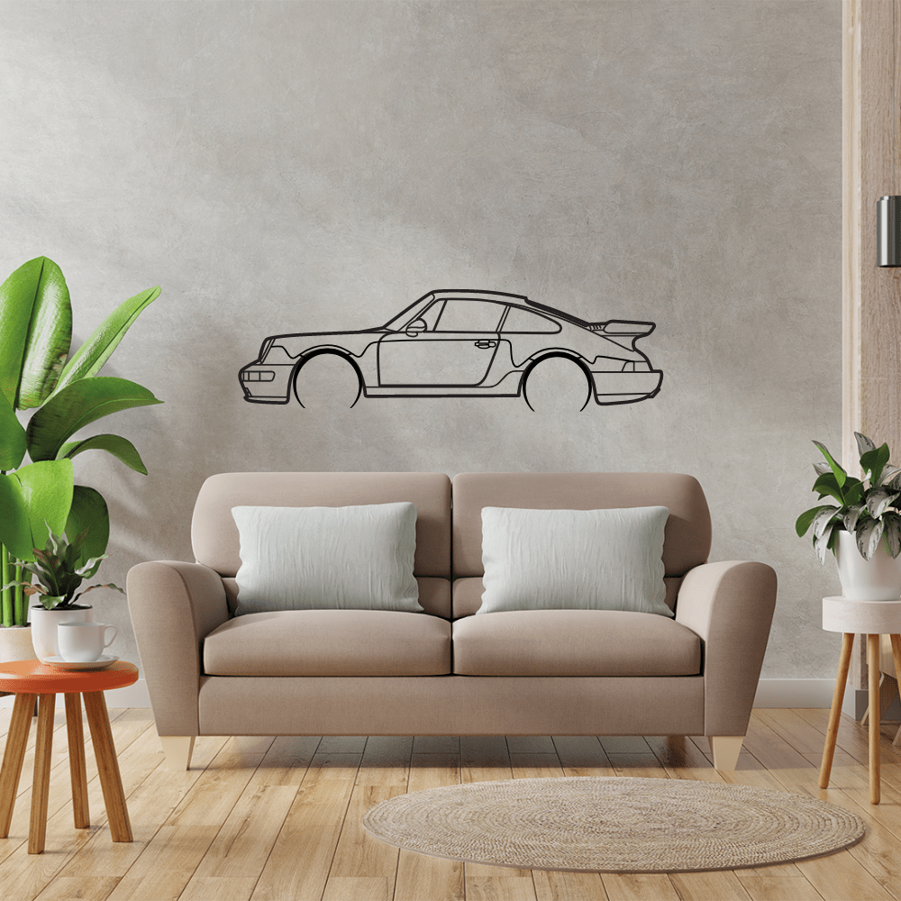 911 Turbo Model 964 Metal Wall Art | Vintage Car Wall Decor