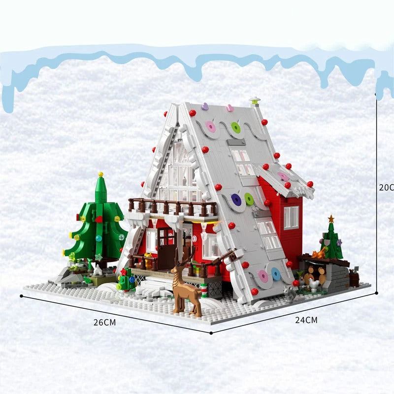 2159-Piece DIY Christmas Winter Village House with Lights