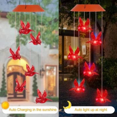 Solar Cardinal Wind Chime – Vibrant Daytime & Nighttime Garden Decor