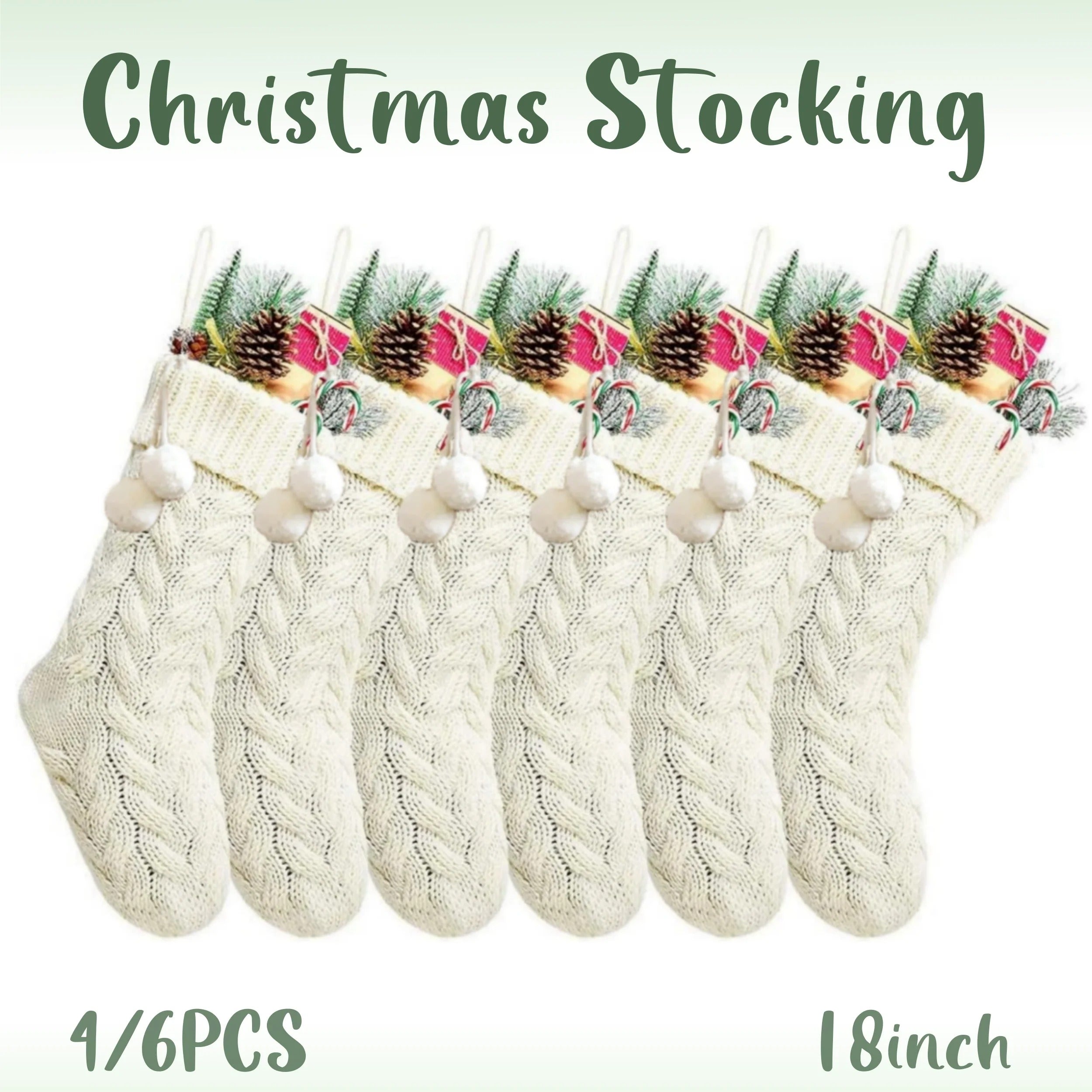 4/6PCS Knitted Christmas Stockings