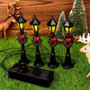 4Pcs Christmas Mini Street Lamp Models for Dollhouse & Garden Decor