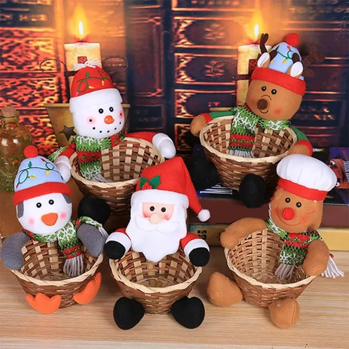 5 Set Christmas Candy Basket – Tabletop Décor & Small Candy Holder