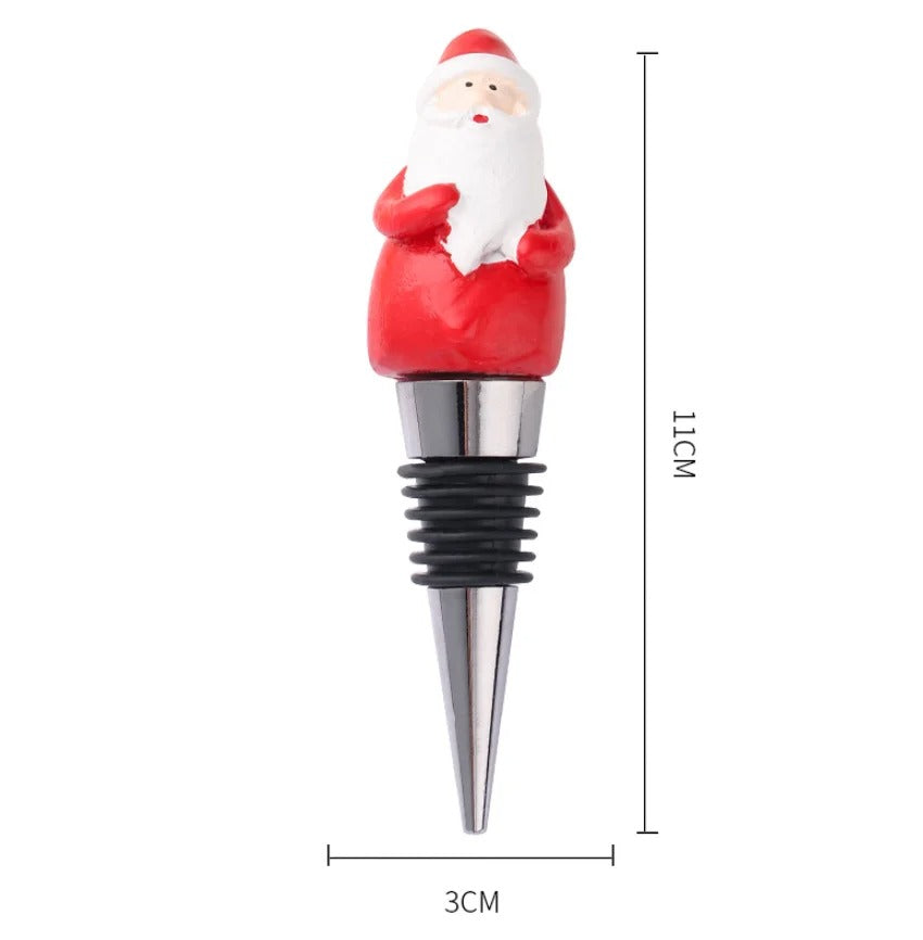 Cartoon Christmas Santa Claus Wine Bottle Stopper