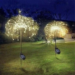 Solar-Powered Firework LED Garden Lights - 90 LEDs, Weatherproof, 2 Modes