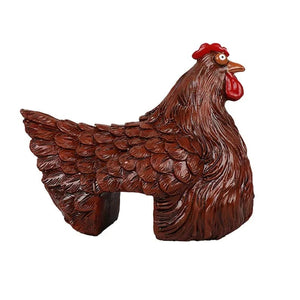 Farmhouse Resin Hen Sculpture - Waterproof Garden & Yard Decor