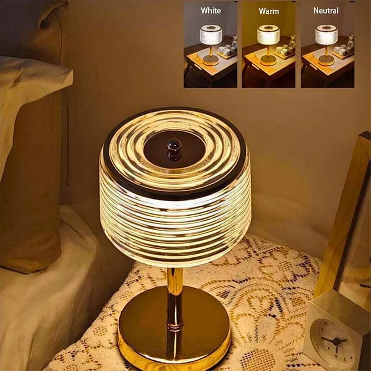 Multi-Layer Ring Table Lamp – Elegant Design with Crystal-Clear Lampshade