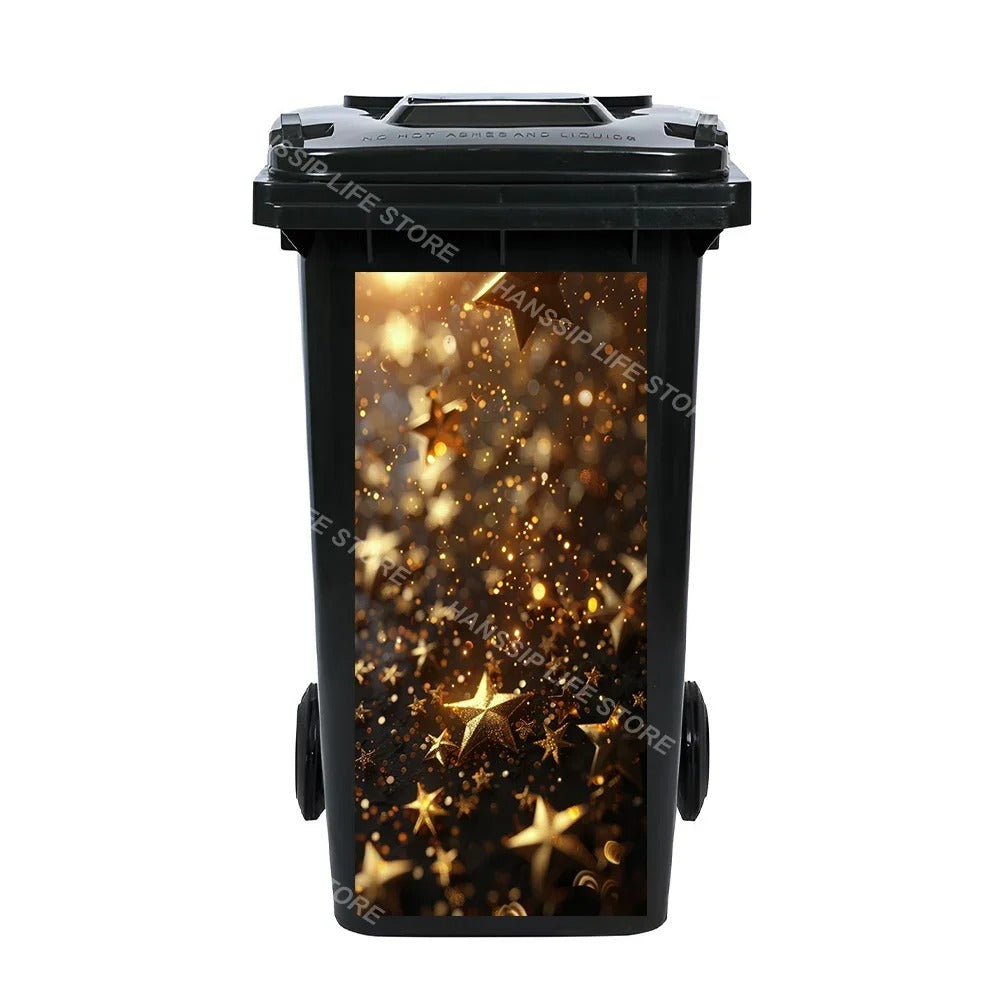 Christmas Waterproof Trash Bin Decals