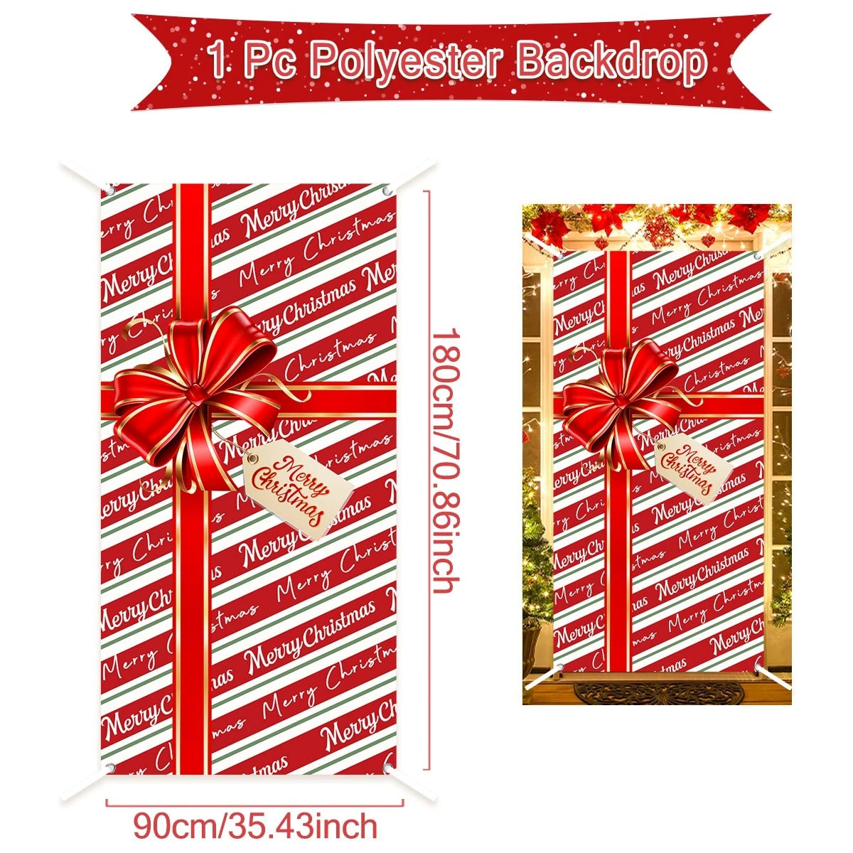 Festive Merry Christmas Door Banner – Holiday 2024-2025 Decoration