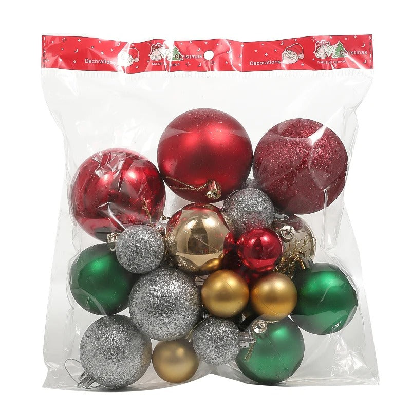 24pcs Christmas Tree Ornaments – 4-8cm Shatterproof Balls