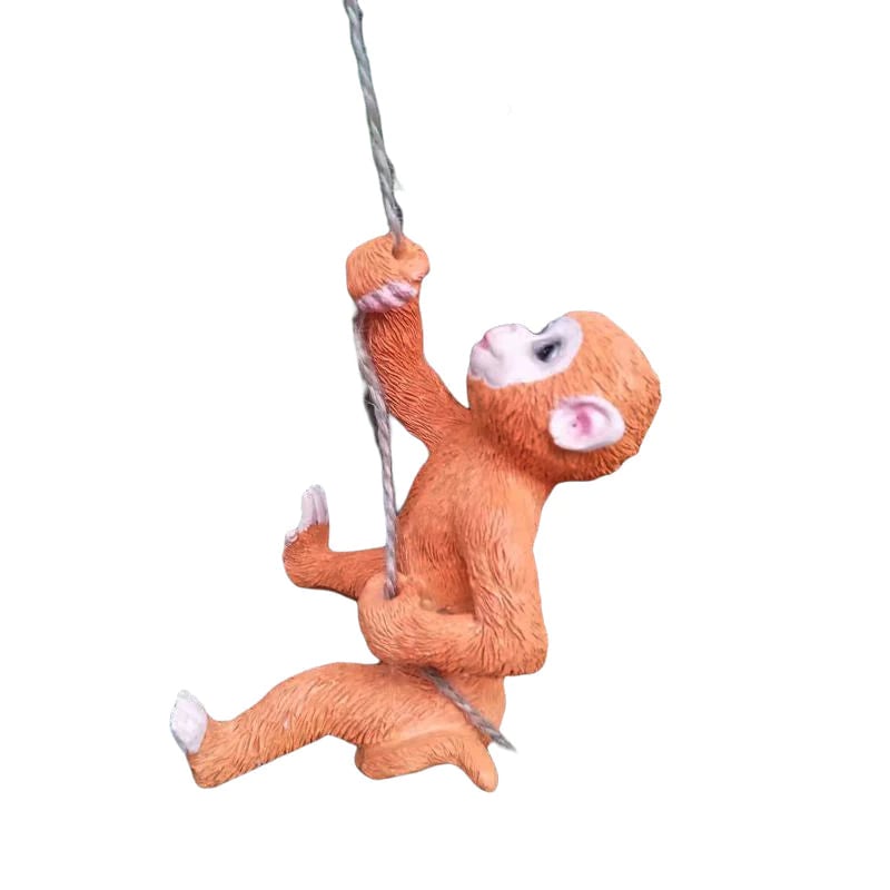 Acrobatic Squirrel Figurine – Rope Climbing Garden Decor for Nature Lovers