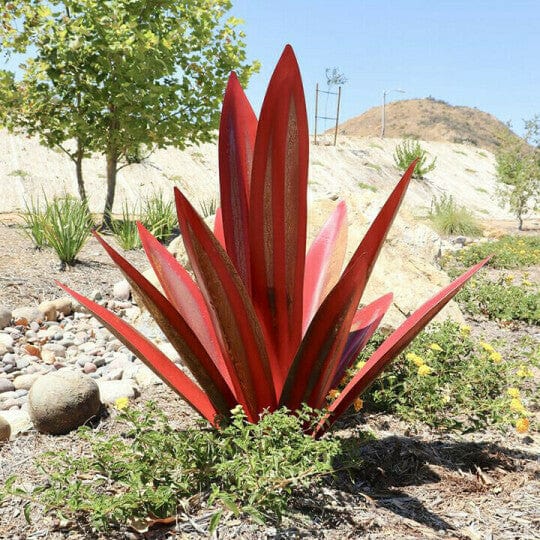 Handcrafted Red Tequila Agave Plant Sculpture – 35 cm