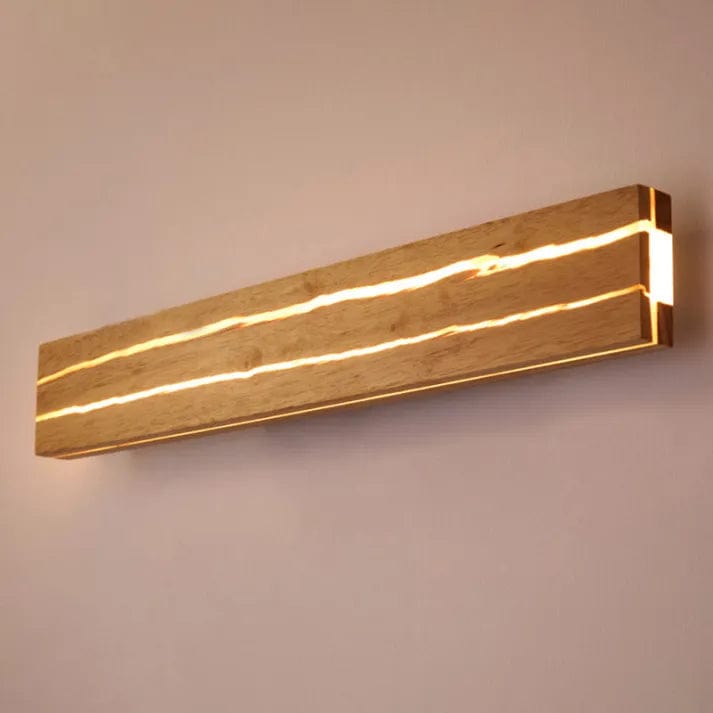 Modern Wood Crack Wall Sconce – Natural LED Home Decor Light