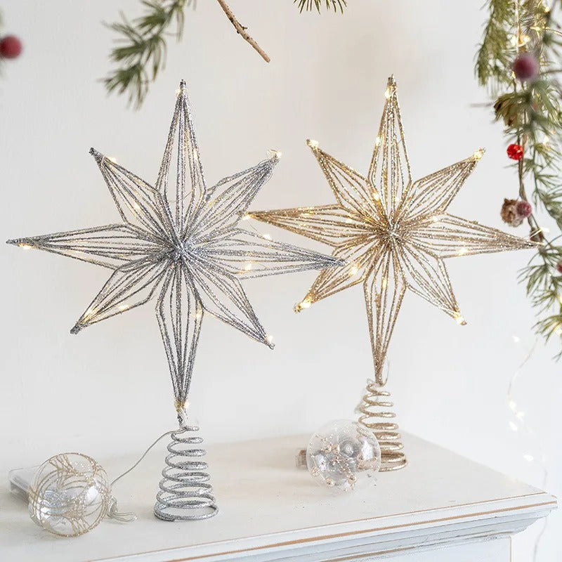 LED Christmas Tree Topper Star with Lights – Holiday Decoration