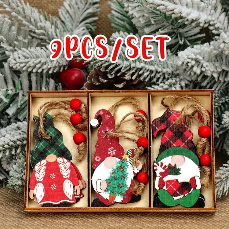 Christmas Gnomes Wooden Pendants – Festive Tree Decorations & Holiday Gifts