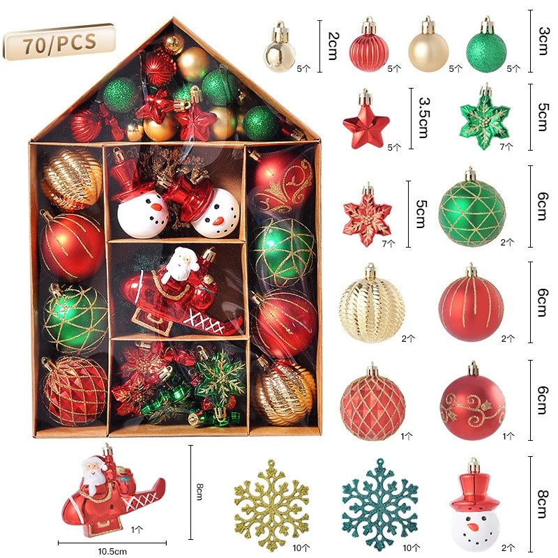 70-Piece Christmas Ball Ornament Set