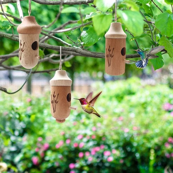 Handcrafted Wooden Hummingbird House – Charming Outdoor Decor