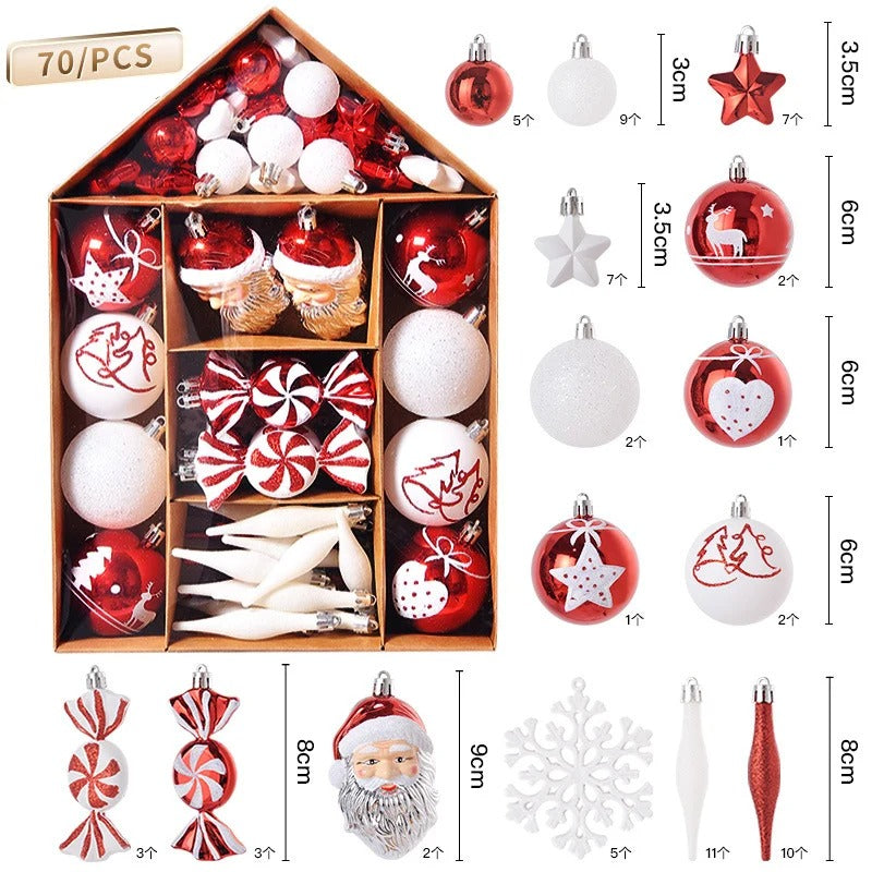 70-Piece Christmas Ball Ornament Set