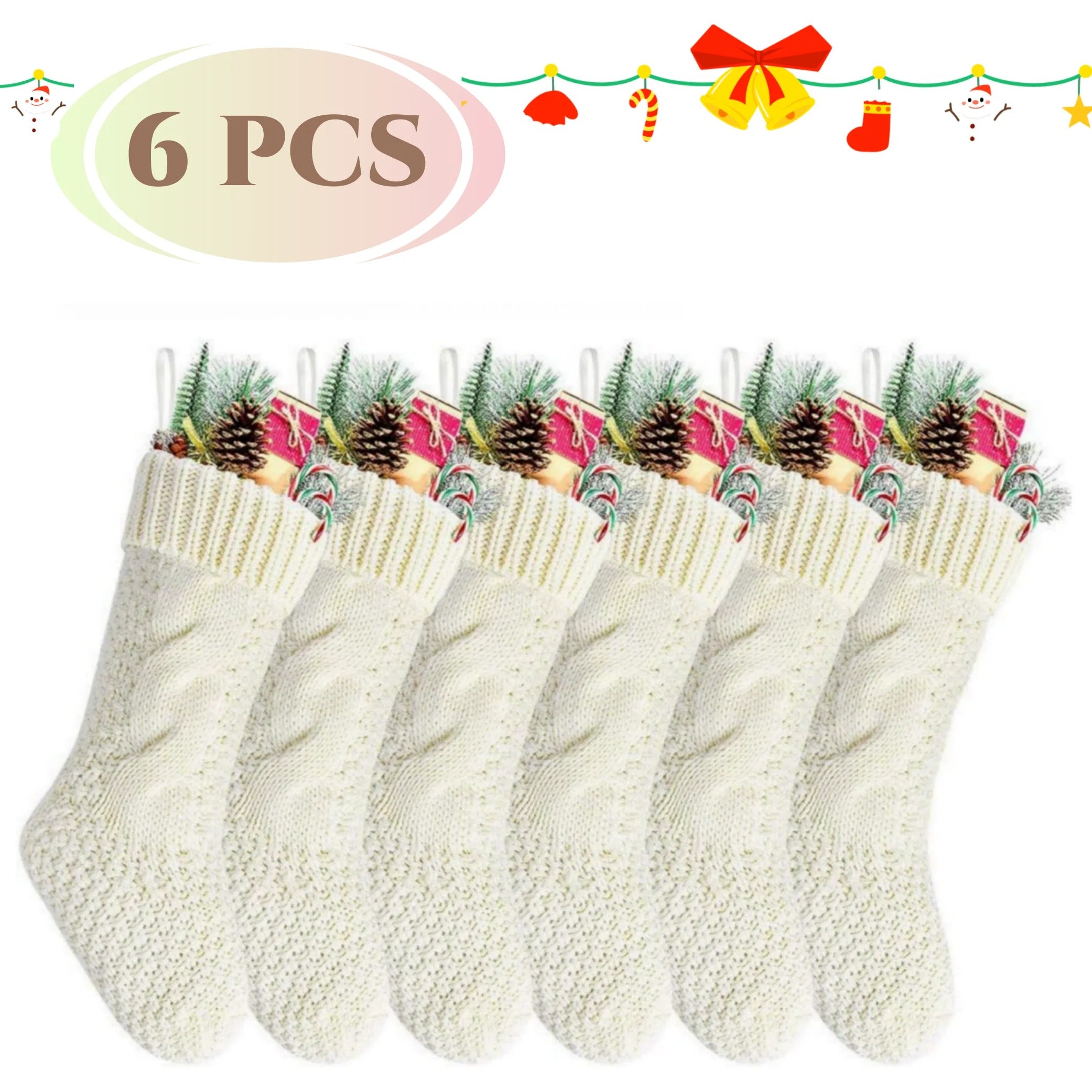 4/6PCS Knitted Christmas Stockings