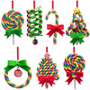 Set of 7 Christmas Lollipop Ornaments | Polymer Clay Candy Decorations