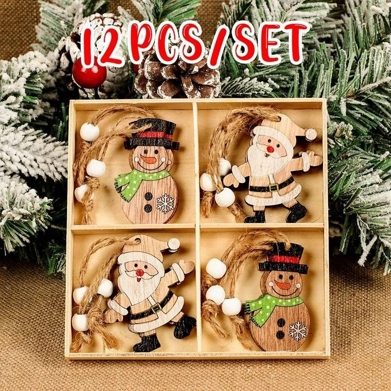 Christmas Gnomes Wooden Pendants – Festive Tree Decorations & Holiday Gifts