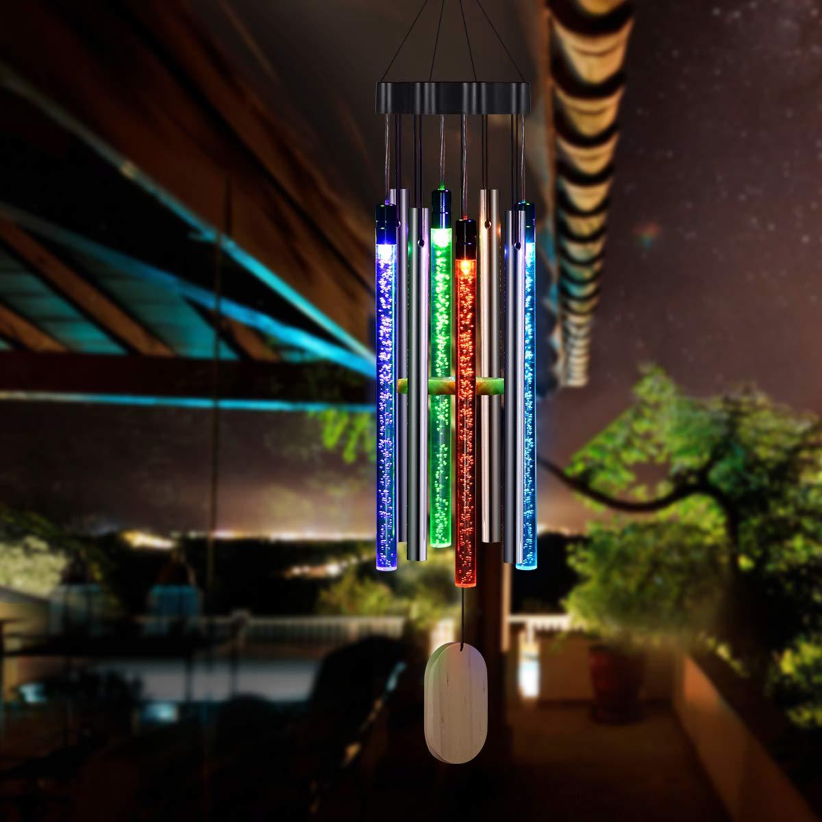 Solar-Powered Oriental Wind Chime – Soothing Melodies & Color-Changing Lights