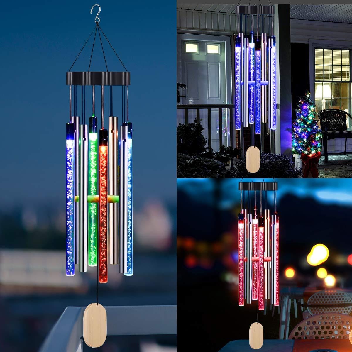 Solar-Powered Oriental Wind Chime – Soothing Melodies & Color-Changing Lights