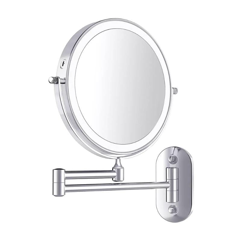 Chrome Silver Rechargeable LED Magnifying Makeup Mirror