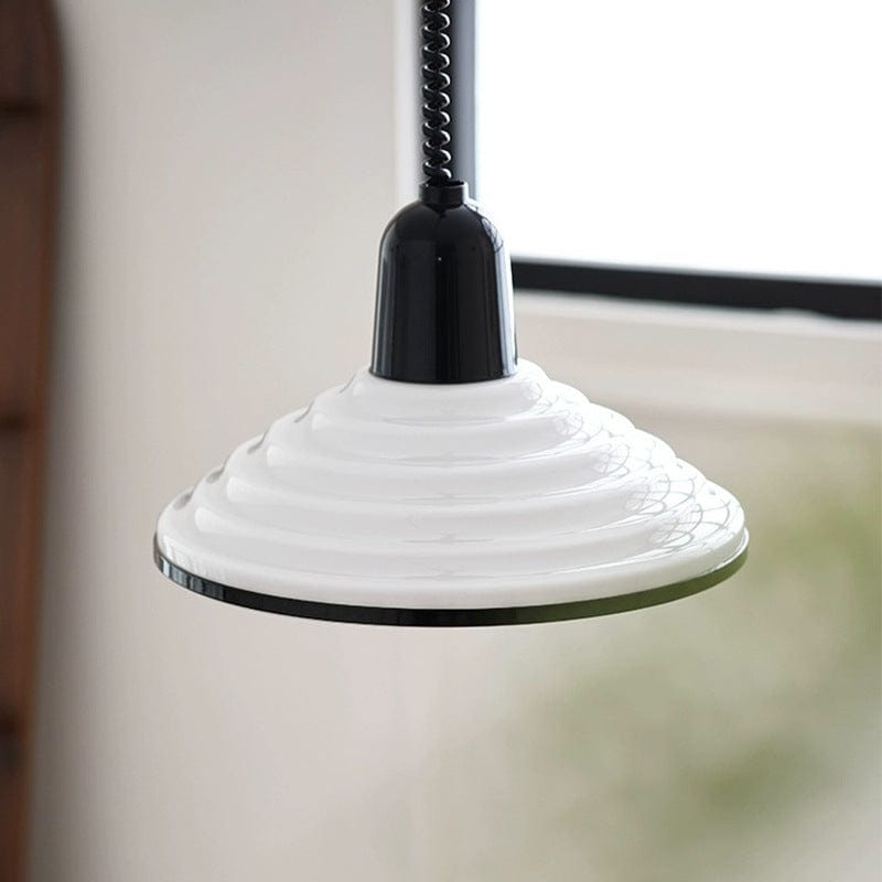 French Cream Wind Glass Pendant Lamp - Elegant Glass Shade with Parisian Charm