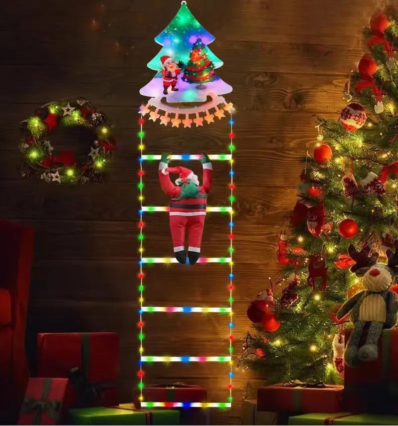 LED Ladder Light for Santa Claus Christmas Decor | Indoor & Outdoor Xmas Tree Hanging Strip Light