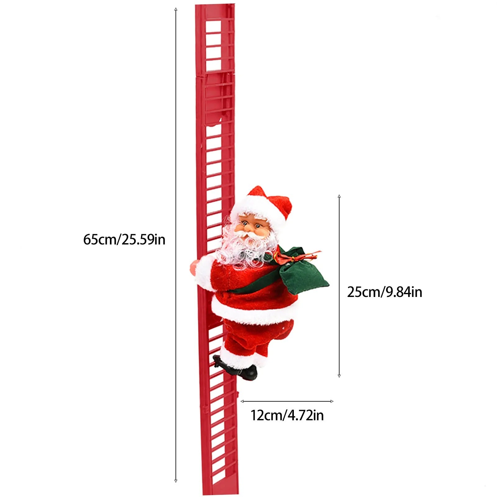 2023 Electric Climbing Santa Claus with Music & LED Lights – Festive Hanging Tree Ornament