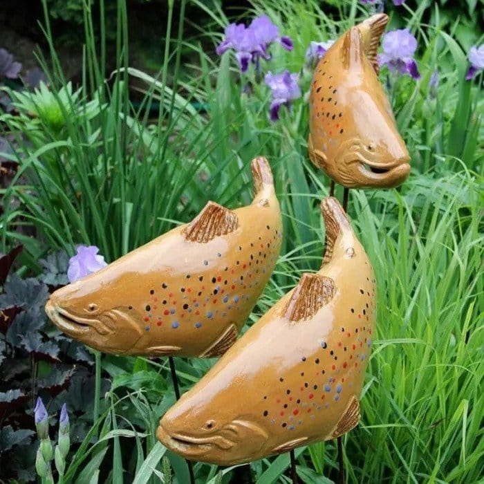 Flowing Garden Fish Sculpture - Unique Outdoor Decoration