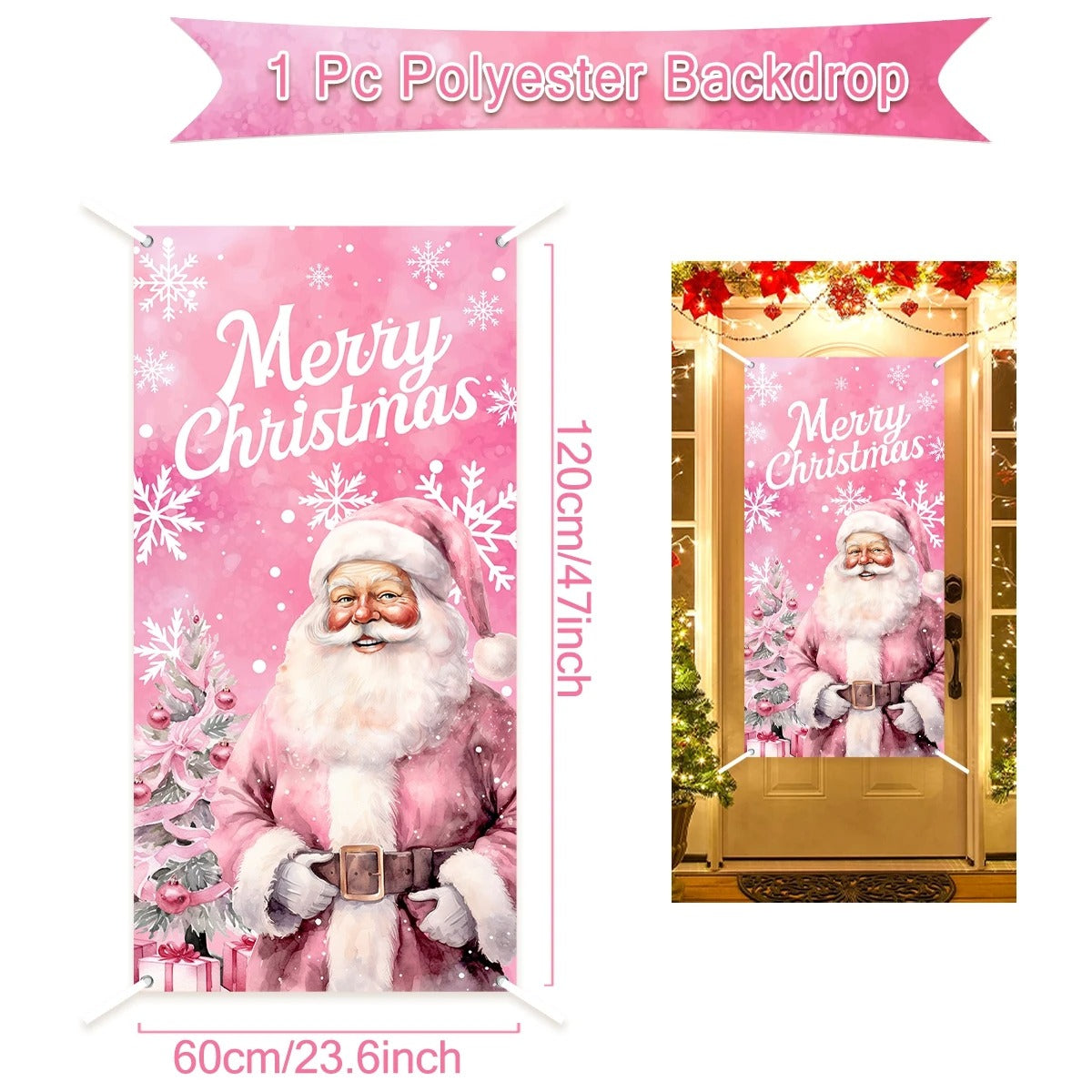 Festive Merry Christmas Door Banner – Holiday 2024-2025 Decoration