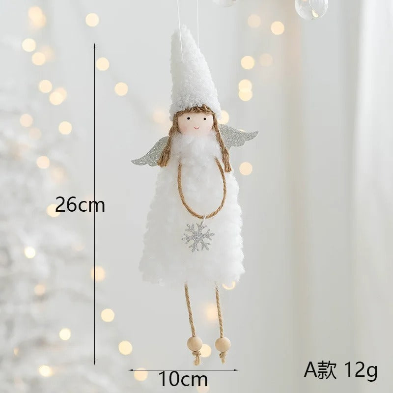 4pcs Plush Santa, Snowman & Elk Pendants