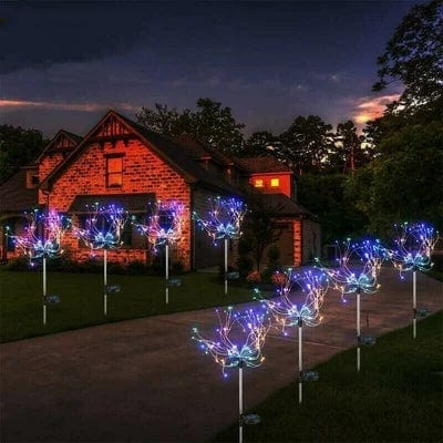 Solar-Powered Firework LED Garden Lights - 90 LEDs, Weatherproof, 2 Modes