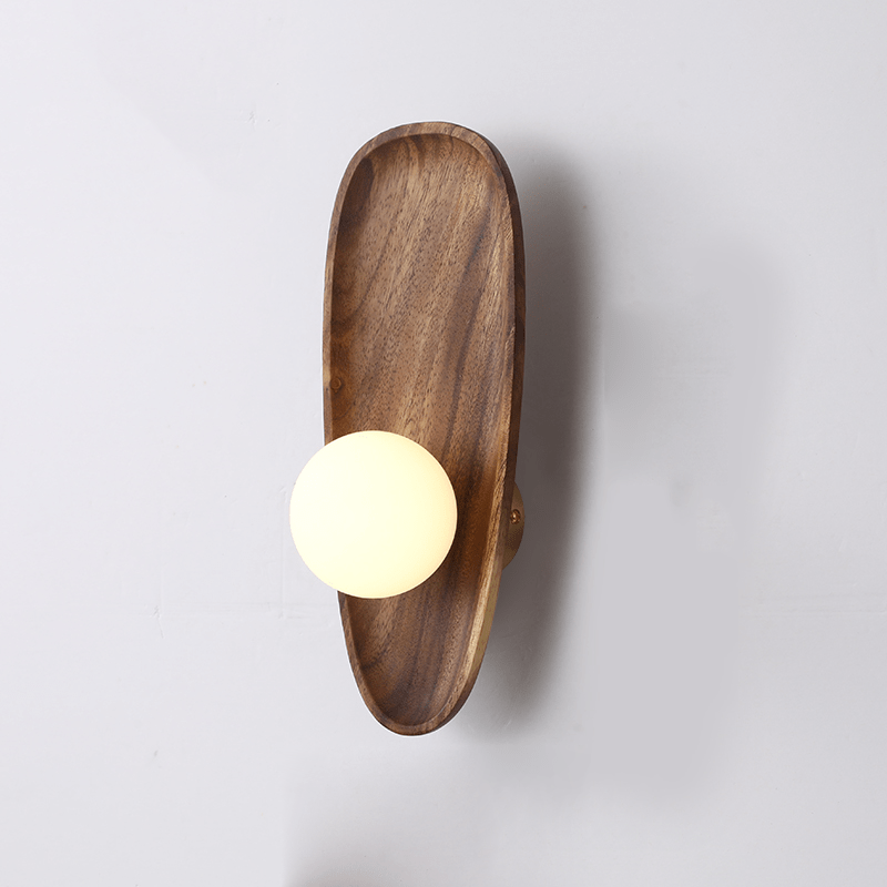 Natural Wooden Wall Mounted Lamp – Rustic LED Lighting Fixture