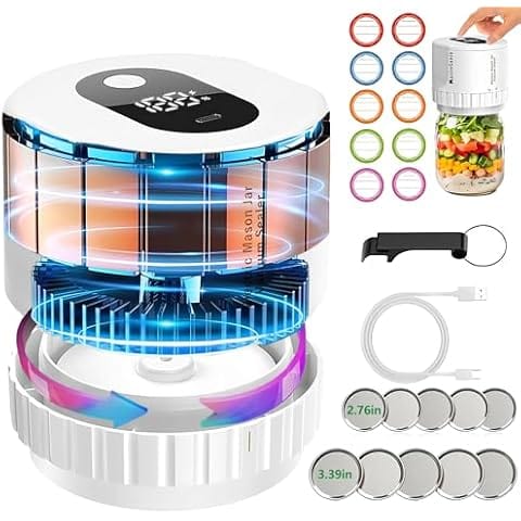 Electric Mason Jar Vacuum Sealer | One-Touch Airtight Food Storage